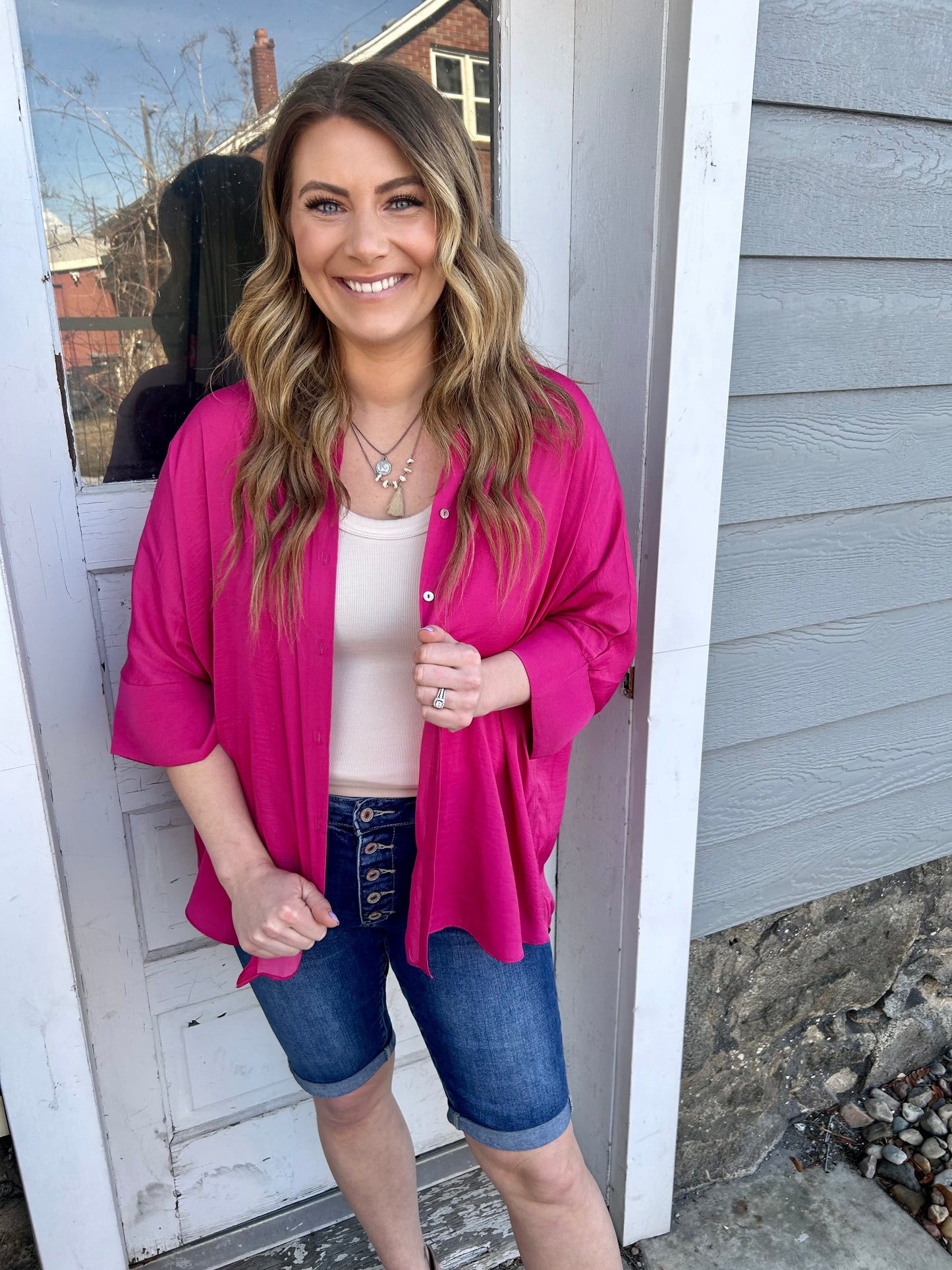 Curvy Fuchsia Beachy Top