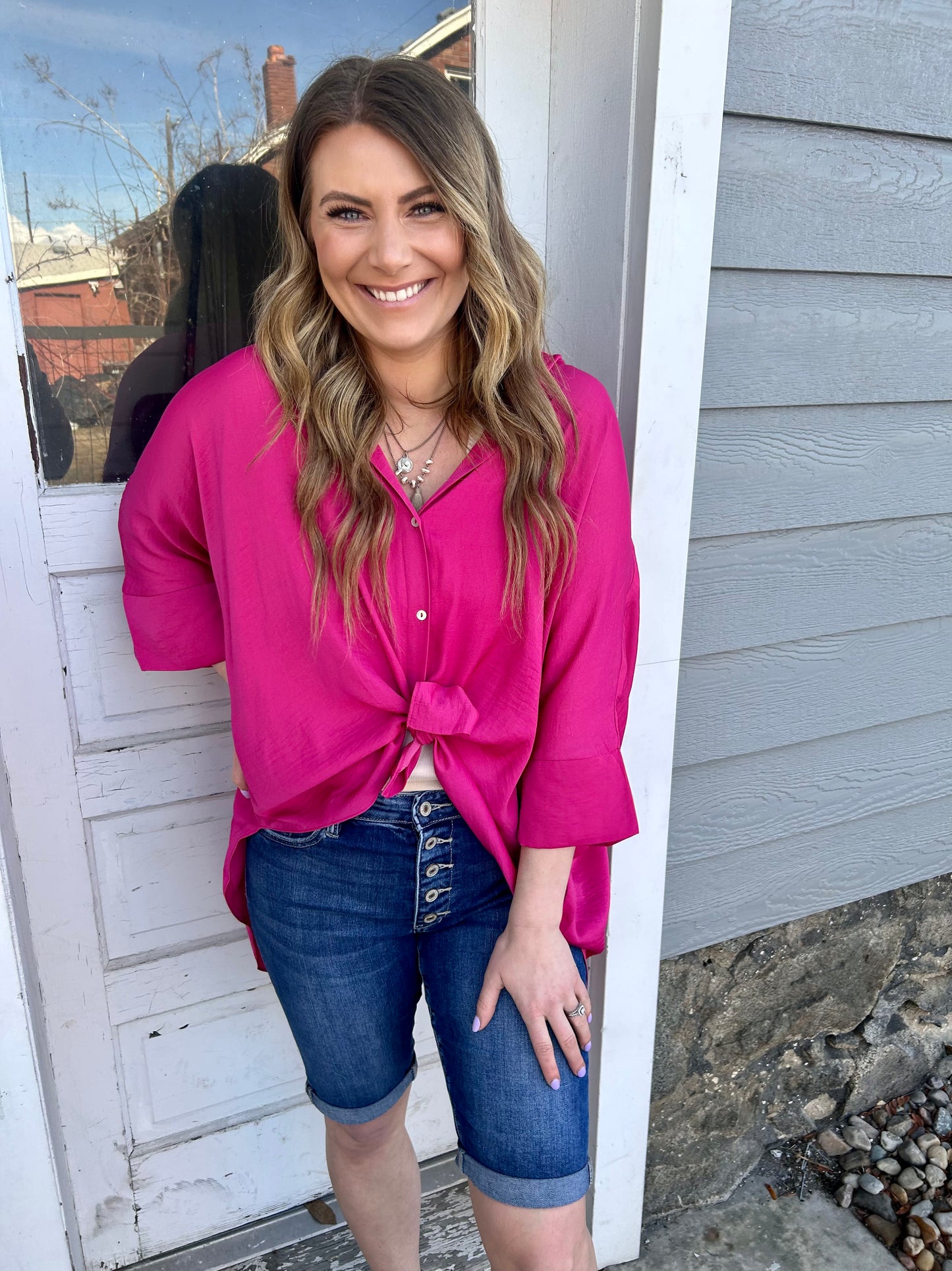 Curvy Fuchsia Beachy Top