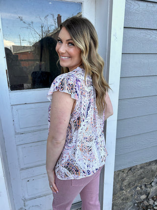 Purple Mixed Print Top FINAL SALE!