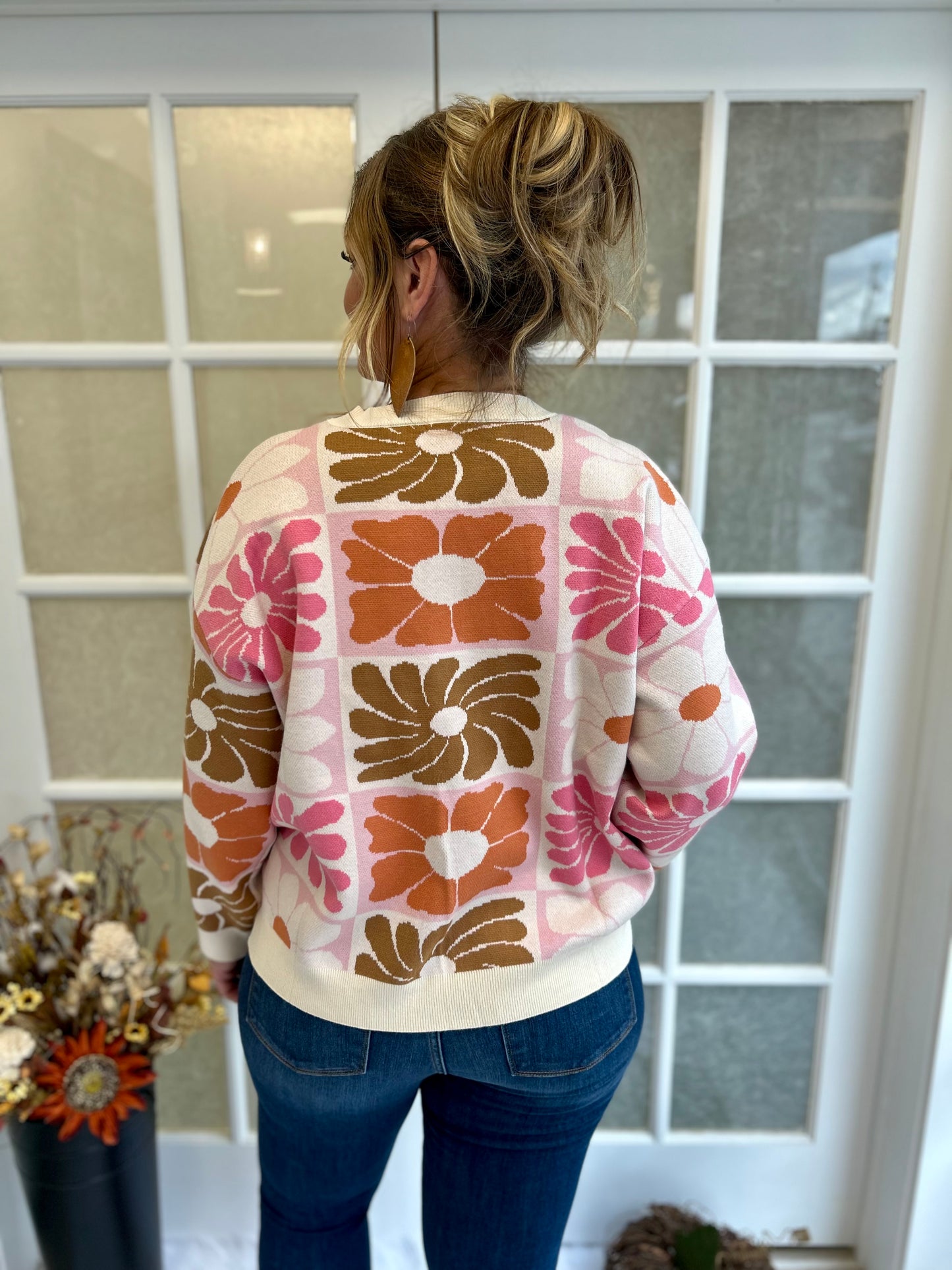 Retro Flowered Sweater
