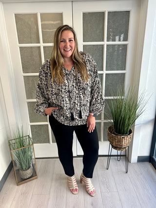 Curvy Black Floral Top