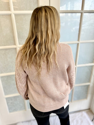 Blush Cable-Knit Sweater FINAL SALE!