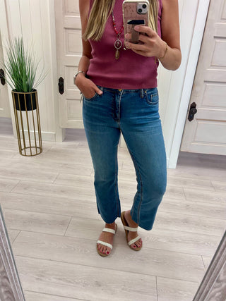 KUT Kelsey Ankle Flare Jeans
