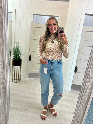 Stretch Lace Long Sleeve Top