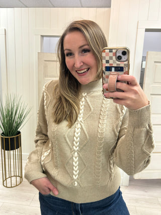 Khaki Threaded Sweater