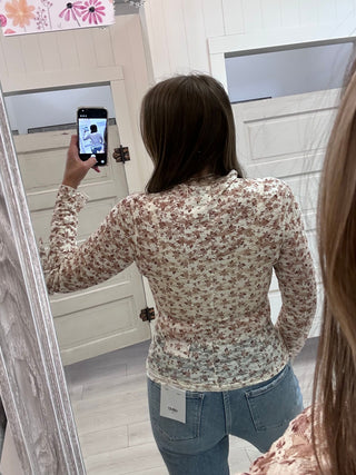 Stretch Lace Long Sleeve Top