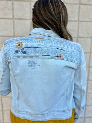 Tribal Embroidered Denim Jacket