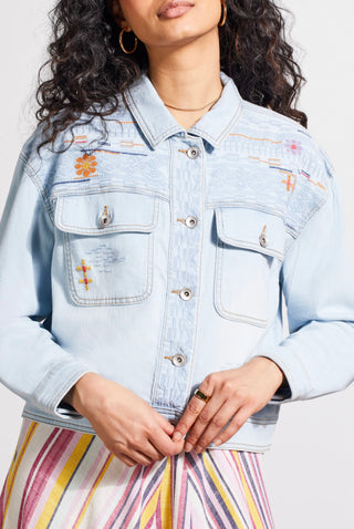 Tribal Embroidered Denim Jacket