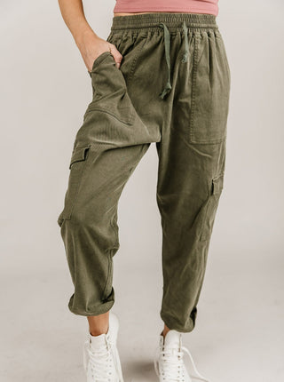 Olive Cargo Crop Pant