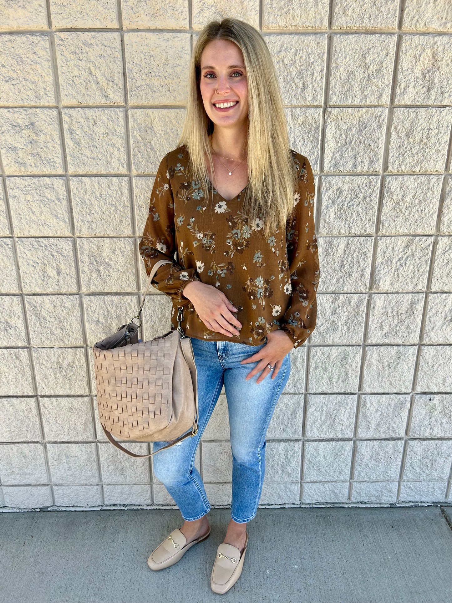 Mocha Fall Floral Top