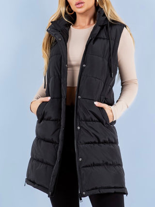 Puffer Long Vest (Black Available Also)