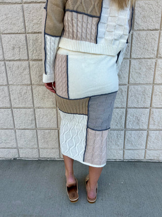 Color Block Midi Sweater Skirt FINAL SALE!