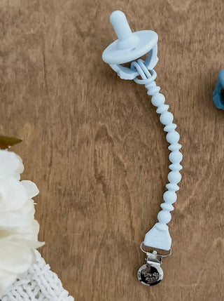 Sky Beaded Pacifier Clip