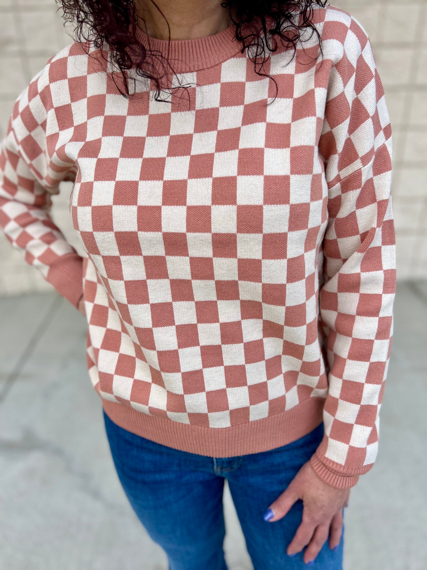 Clay Checkerboard Sweater