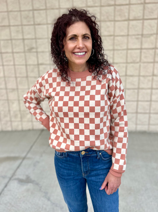 Clay Checkerboard Sweater