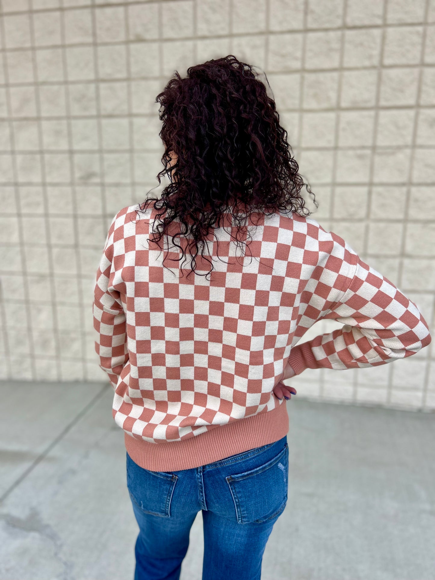 Clay Checkerboard Sweater