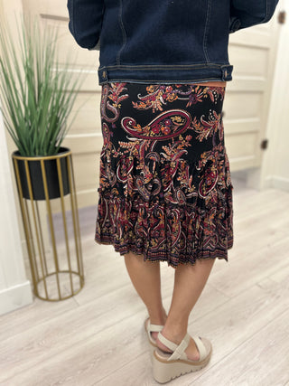 Black Paisley Skirt