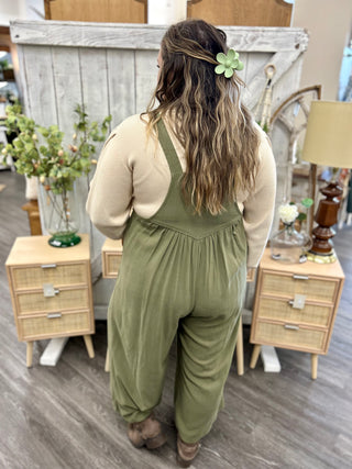 Curvy Kori Olive Jumpsuit