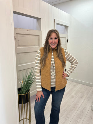 Camel Quilted Vest
