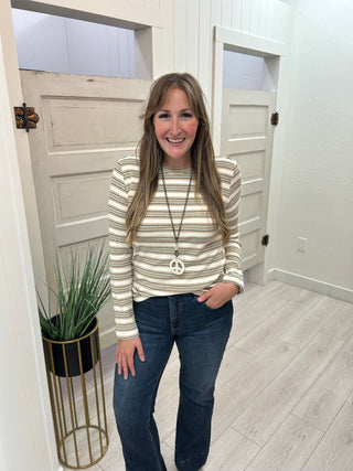 Cream Striped T-Shirt