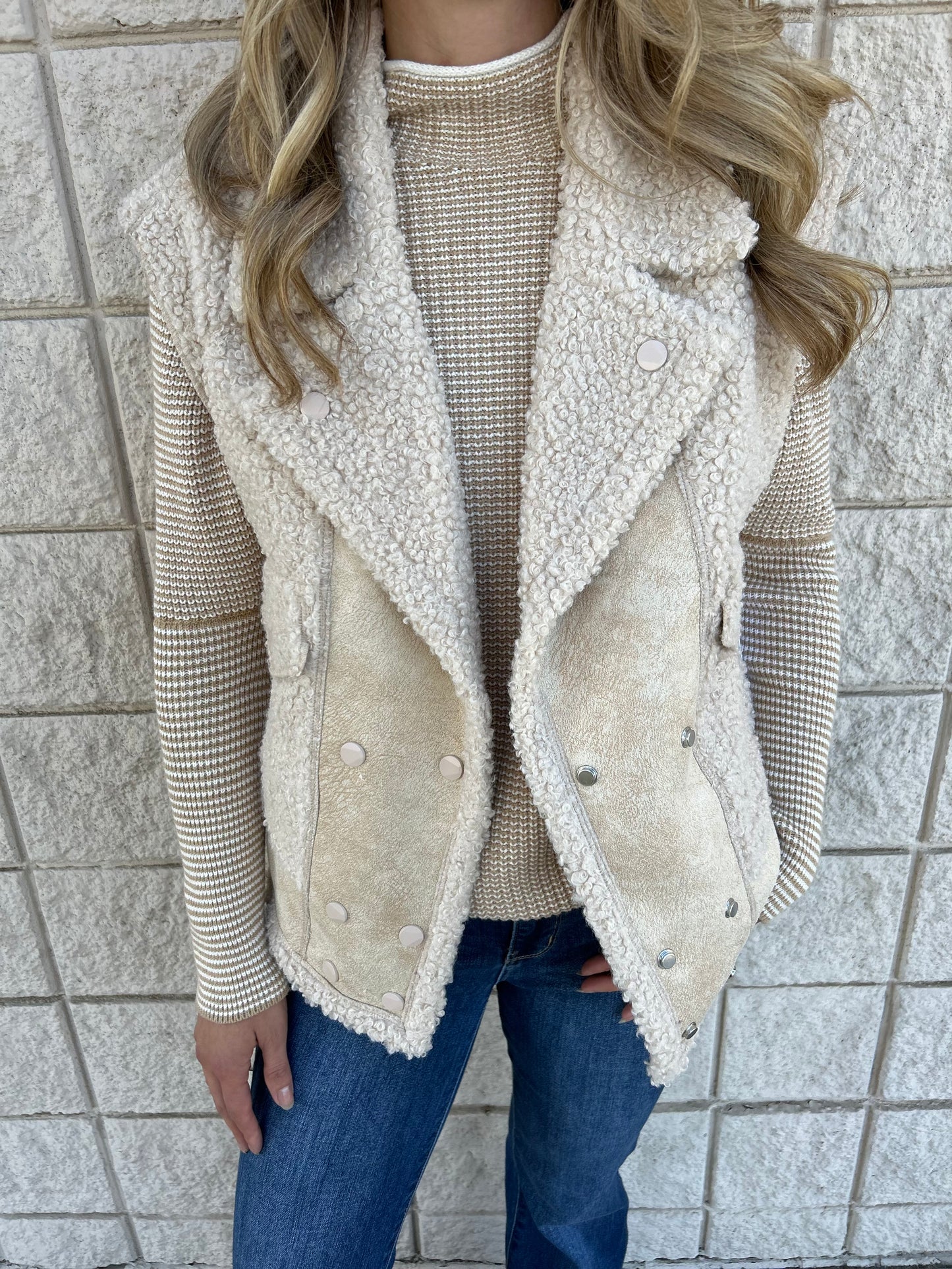 Tribal Tan Sherpa Vest