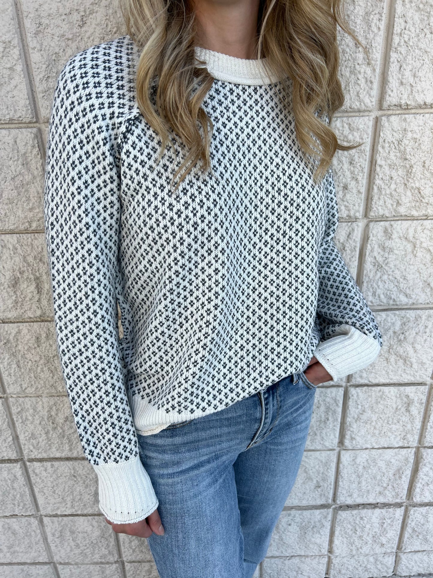 Charcoal Print Sweater