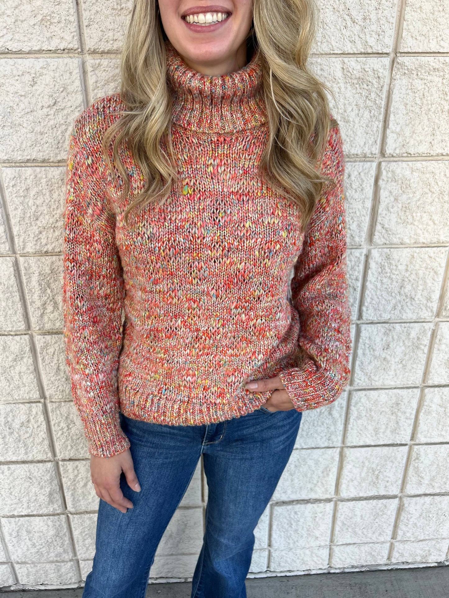 Mixed Apricot Tribal Sweater