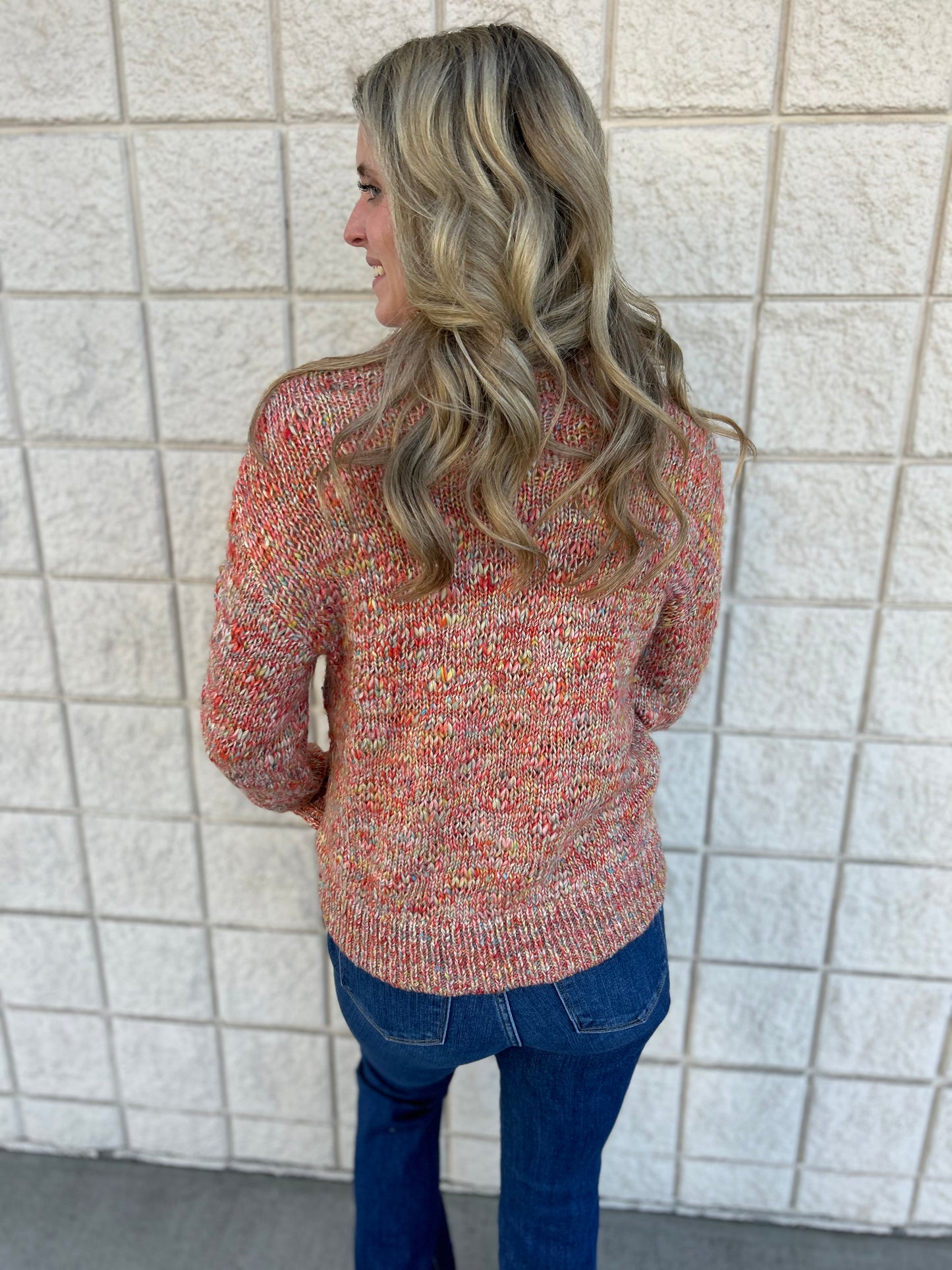 Mixed Apricot Tribal Sweater