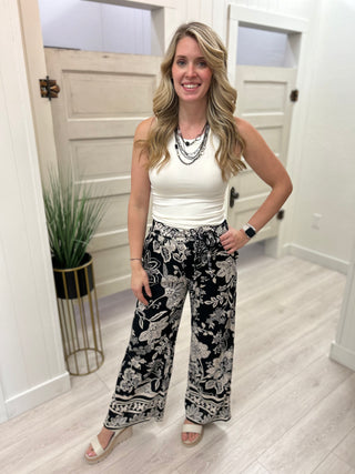 Angie Black/White Palazzo Pant