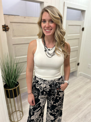 Angie Black/White Palazzo Pant
