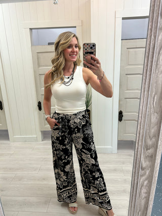 Angie Black/White Palazzo Pant