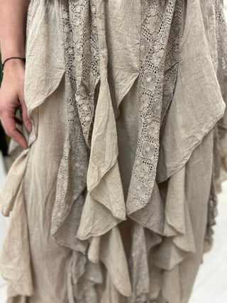 Sand Layered Lace Skirt