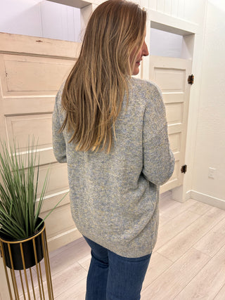 Teal Multi-Tone Open Cardigan