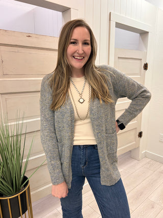 Teal Multi-Tone Open Cardigan