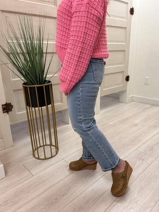 Vervet High Rise Ankle Straight Jeans - Light Wash