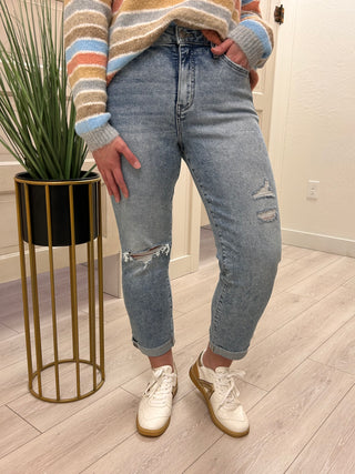 High Rise Tummy Control Crop Jeans by Lovervet