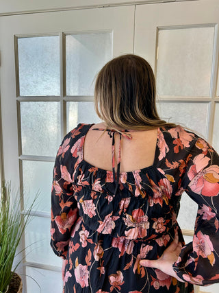 Curvy Black Floral Dress