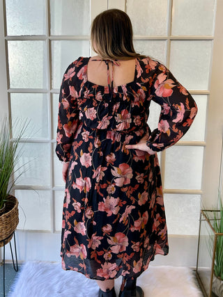 Curvy Black Floral Dress