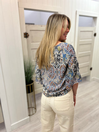 Blue Paisley Top