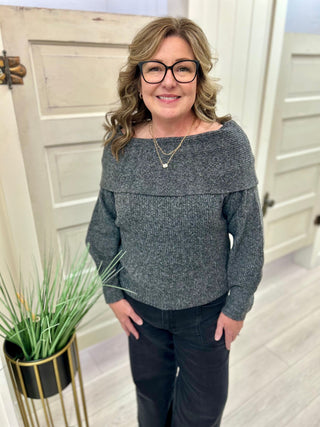 Black On-or-Off-Shoulder Sweater