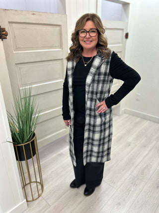 Charcoal Plaid Vest