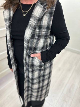 Charcoal Plaid Vest