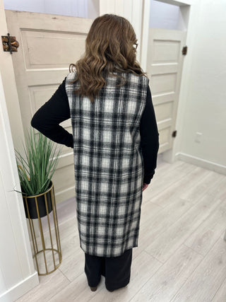 Charcoal Plaid Vest