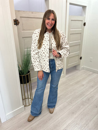 Ivory Floral Barn Jacket