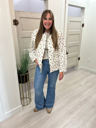 Ivory Floral Barn Jacket