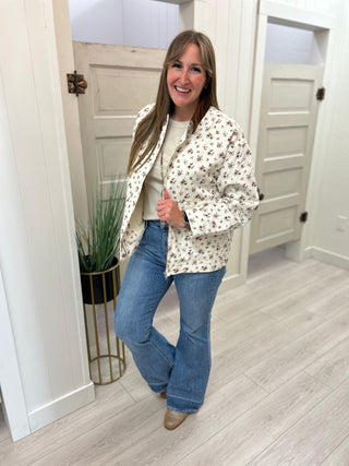 Ivory Floral Barn Jacket