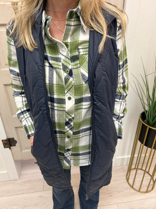 Seahawks Plaid Flannel Top