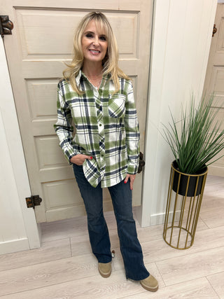 Seahawks Plaid Flannel Top