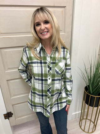 Seahawks Plaid Flannel Top