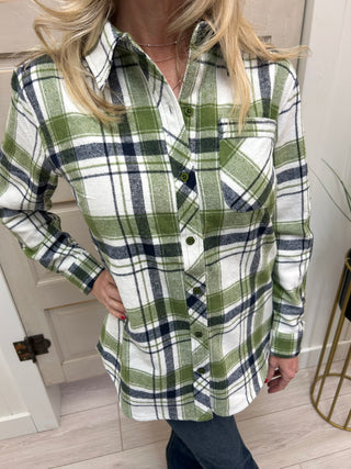 Seahawks Plaid Flannel Top